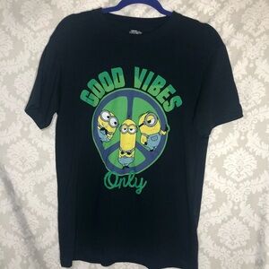 Minions “Good Vibes Only” Teen Tee M NWT